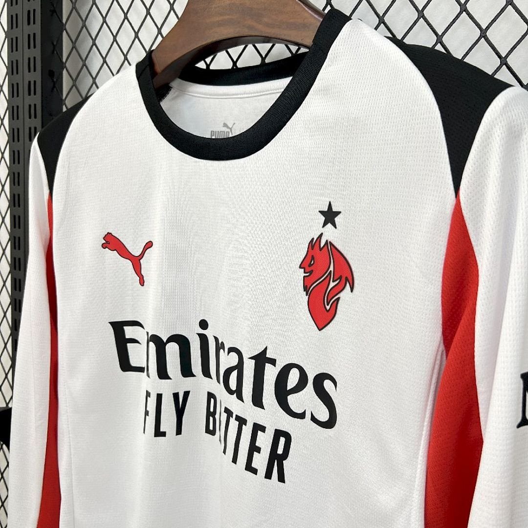 Maglia AC Milan Away Manica Lunga 2025/26 Versione Tifoso tessuto traspirante