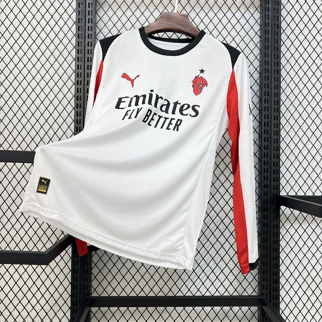 Maglia AC Milan Away Manica Lunga 2025/26 Versione Tifoso vista frontale completa