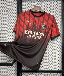 Maglia AC Milan Home 2024/25 Versione Tifoso vista frontale completa