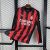 Maglia AC Milan Home Manica Lunga 2025/26 Versione Tifoso vista frontale completa