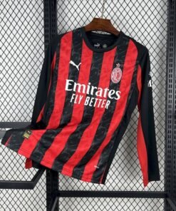 Maglia AC Milan Home Manica Lunga 2025/26 Versione Tifoso vista frontale completa