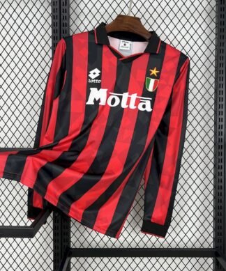 Maglia ac milan retro - Maglia AC Milan Home Manica Lunga 1993/94 Retro vista frontale completa