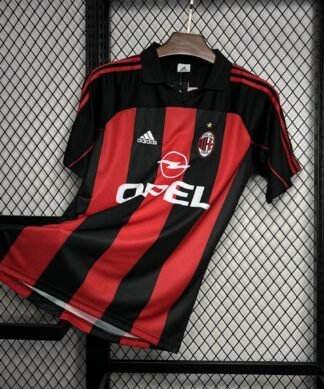 Maglia ac milan retro - Maglia AC Milan Home 2000/02 Retro vista frontale completa