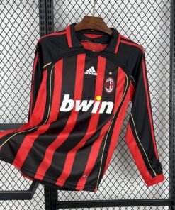 Maglia ac milan retro - Maglia AC Milan Home Manica Lunga 2006/07 Retro vista frontale completa