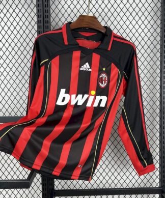 Maglia ac milan retro - Maglia AC Milan Home Manica Lunga 2006/07 Retro vista frontale completa