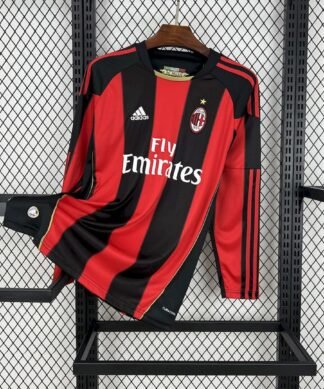 Maglia ac milan retro - Maglia AC Milan Home Manica Lunga 2010/11 Retro vista frontale completa