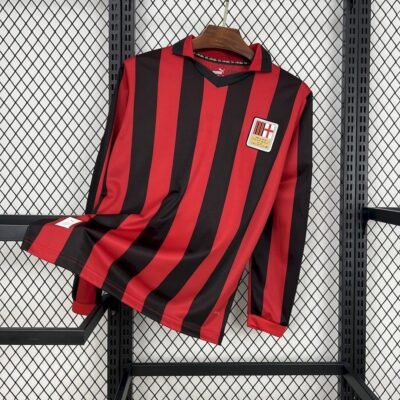 Maglia ac milan retro - Maglia AC Milan Home Manica Lunga 2024/25 Retro vista frontale completa