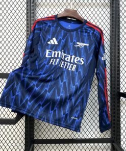 Maglia Arsenal Away Manica Lunga 2025/26 Versione Tifoso vista frontale completa