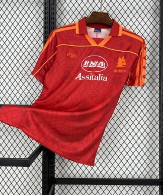 Maglia as roma retro - Maglia AS Roma Home 1995/96 Retro vista frontale completa