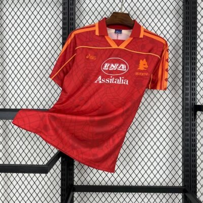 Maglia as roma retro - Maglia AS Roma Home 1995/96 Retro vista frontale completa