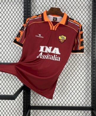 Maglia as roma retro - Maglia AS Roma Home 1998/99 Retro vista frontale completa