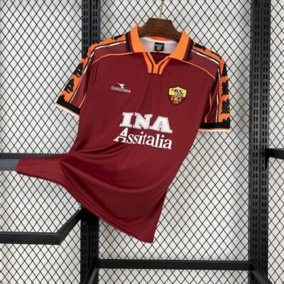 Maglia as roma retro - Maglia AS Roma Home 1998/99 Retro vista frontale completa