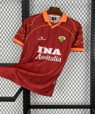 Maglia as roma retro - Maglia AS Roma Home 1999/00 Retro vista frontale completa