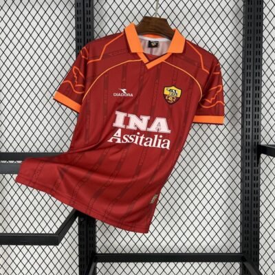 Maglia as roma retro - Maglia AS Roma Home 1999/00 Retro vista frontale completa