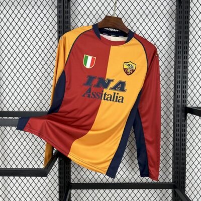 Maglia AS Roma Home Manica Lunga 2001/02 Retro