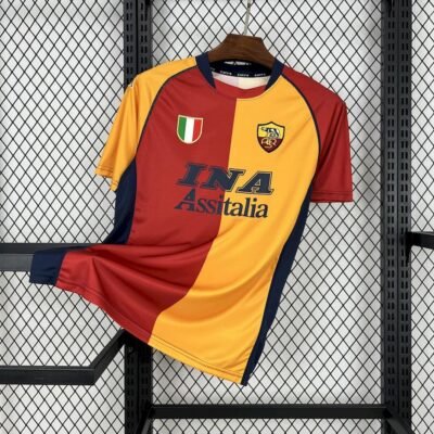 Maglia as roma retro - Maglia AS Roma Home 2001/02 Retro vista frontale completa