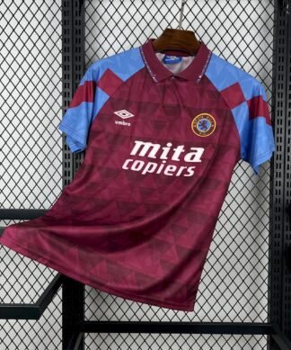 Maglia aston villa retro - Maglia Aston Villa Home 1990/92 Retro vista frontale completa