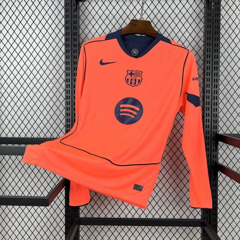 Maglia Barcellona Third Manica Lunga 2025/26 Versione Tifoso vista frontale completa