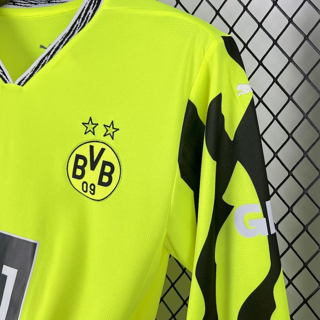 Maglia Borussia Dortmund Home Manica Lunga 2025/26 Versione Tifoso vista laterale