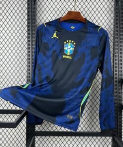 Maglia Brazil Away Manica Lunga 2024/25 Versione Tifoso vista frontale completa