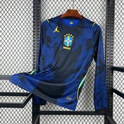 Maglia Brazil Away Manica Lunga 2024/25 Versione Tifoso vista frontale completa