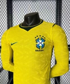 Maglia Brazil Home Manica Lunga 2024/25 Versione Giocatore tessuto traspirante