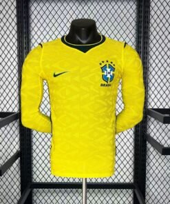 Maglia Brazil Home Manica Lunga 2024/25 Versione Giocatore vista frontale completa