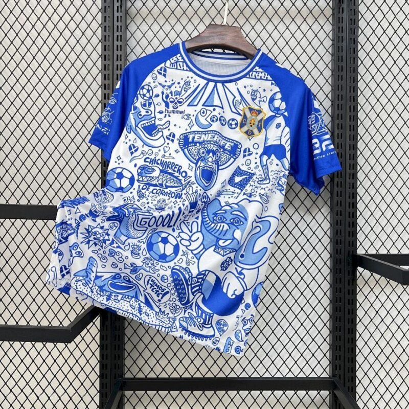 Maglia CD Tenerife Home 2025/26 Versione Tifoso vista frontale completa