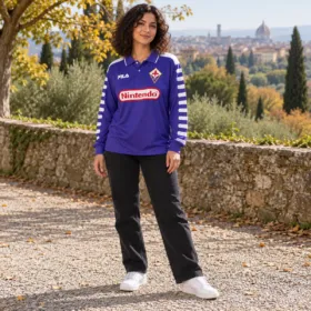 Maglia Fiorentina Retro Manica Lunga 1998/99 – presentazione con modello virtuale; pantaloni e scarpe non inclusi