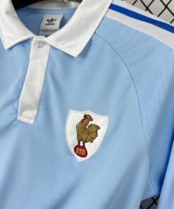 Maglia France Home Manica Lunga 2024/25 Versione Tifoso vista laterale