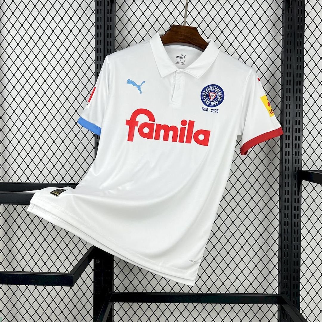 Maglia Holstein Kiel Home 2024/25 Versione Tifoso vista frontale completa