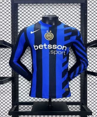 Maglia Inter Home Manica Lunga 2024/25 Versione Giocatore vista frontale completa