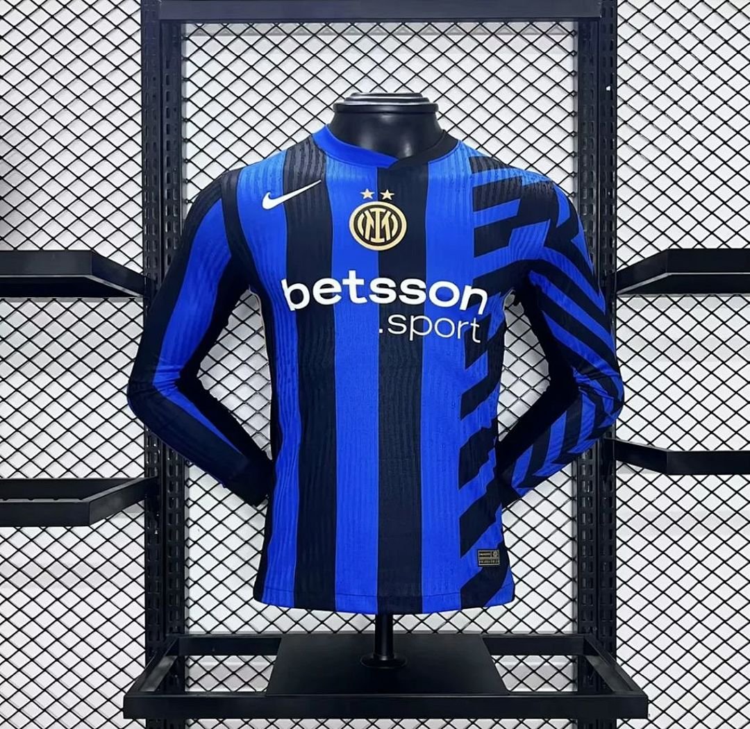 Maglia Inter Home Manica Lunga 2024/25 Versione Giocatore vista frontale completa