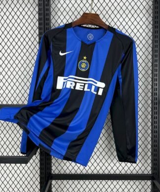 Maglia inter retro - Maglia Inter Home Manica Lunga 2004/05 Retro vista frontale completa
