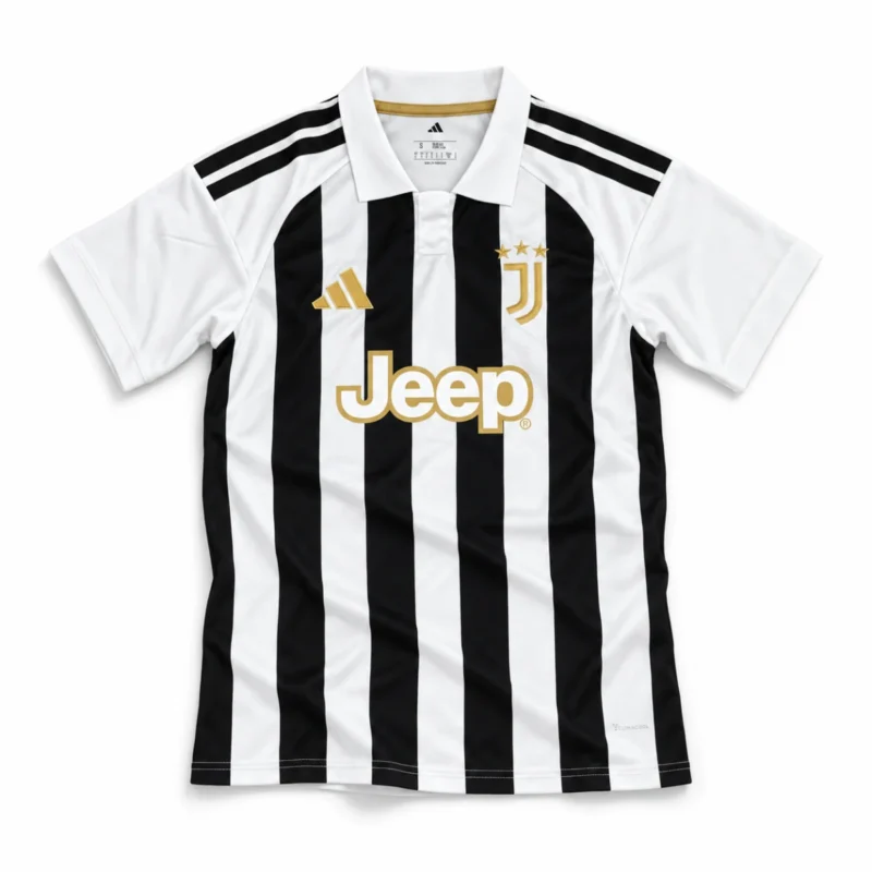 Prima Maglia Juventus 2026/27 — vista frontale su fondo bianco