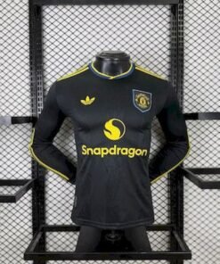 Maglia Manchester United Third Manica Lunga 2025/26 Versione Giocatore vista frontale completa