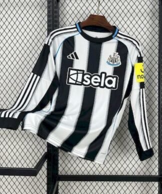 Maglia Newcastle United Home Manica Lunga 2025/26 Versione Tifoso vista frontale completa