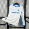 Maglia Olympique Marseille Home Manica Lunga 2025/26 Versione Tifoso vista frontale completa