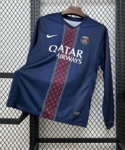 Maglia Paris Saint-Germain Home Manica Lunga 2025/26 Versione Tifoso vista frontale completa