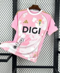 Maglia Real Oviedo Home 2025/26 Versione Tifoso vista frontale completa