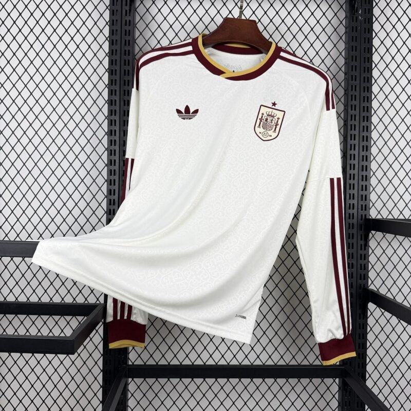 Maglia Spain Away Manica Lunga 2024/25 Versione Tifoso vista frontale completa
