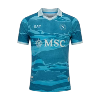 maglia napoli special 2025/26 azzurra fronte con stemma e sponsor MSC