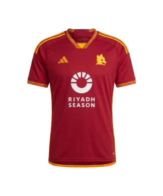 Maglia AS Roma Home 2025/26 versione tifoso — vista frontale senza sfondo