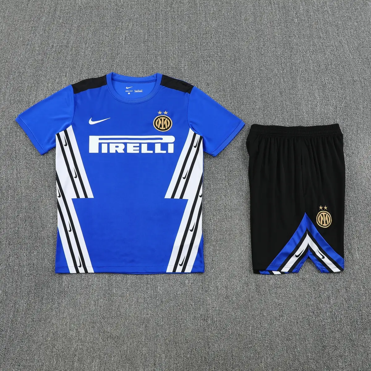 Completo Inter Allenamento Blu Manica Corta - vista frontale
