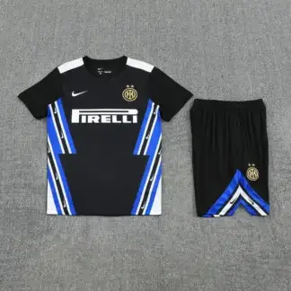 Completo Inter Allenamento Nero Manica Corta - vista frontale
