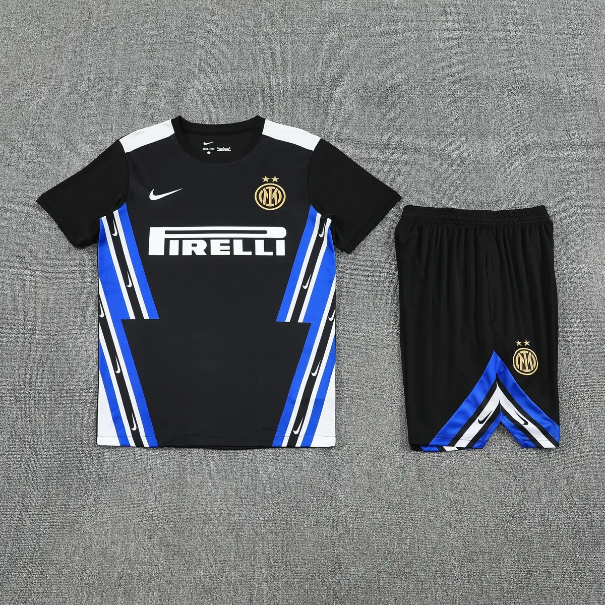 Completo Inter Allenamento Nero Manica Corta - vista frontale