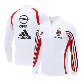 Felpa Milan 2003/04 Bianca Mezza Zip Retro - vista frontale