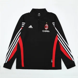 Foto Real Felpa Milan 2003/04 Nera Mezza Zip Retro – Versione Tifoso