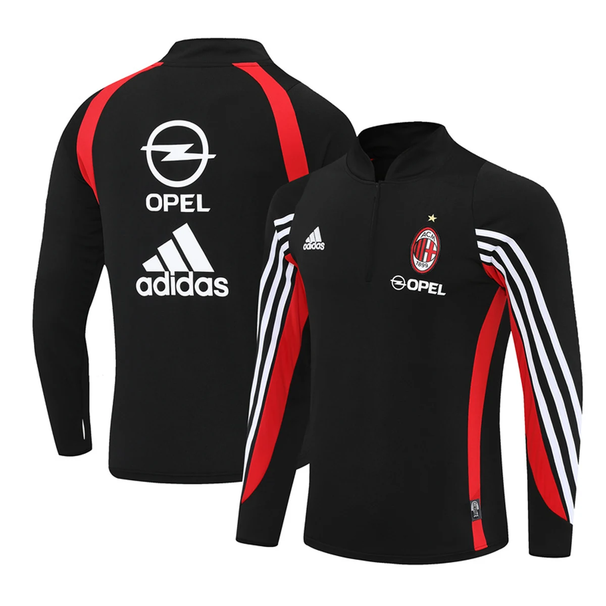Felpa Milan 2003/04 Nera Mezza Zip Retro - vista frontale