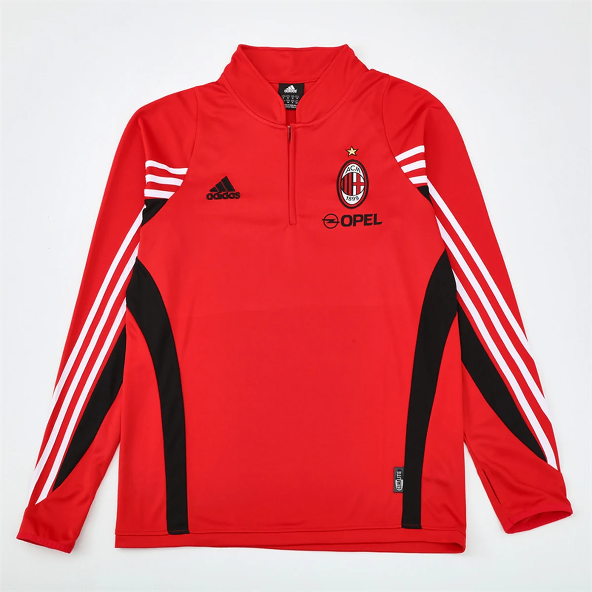 Felpa Milan 2003/04 Rossa Mezza Zip Retro - vista posteriore